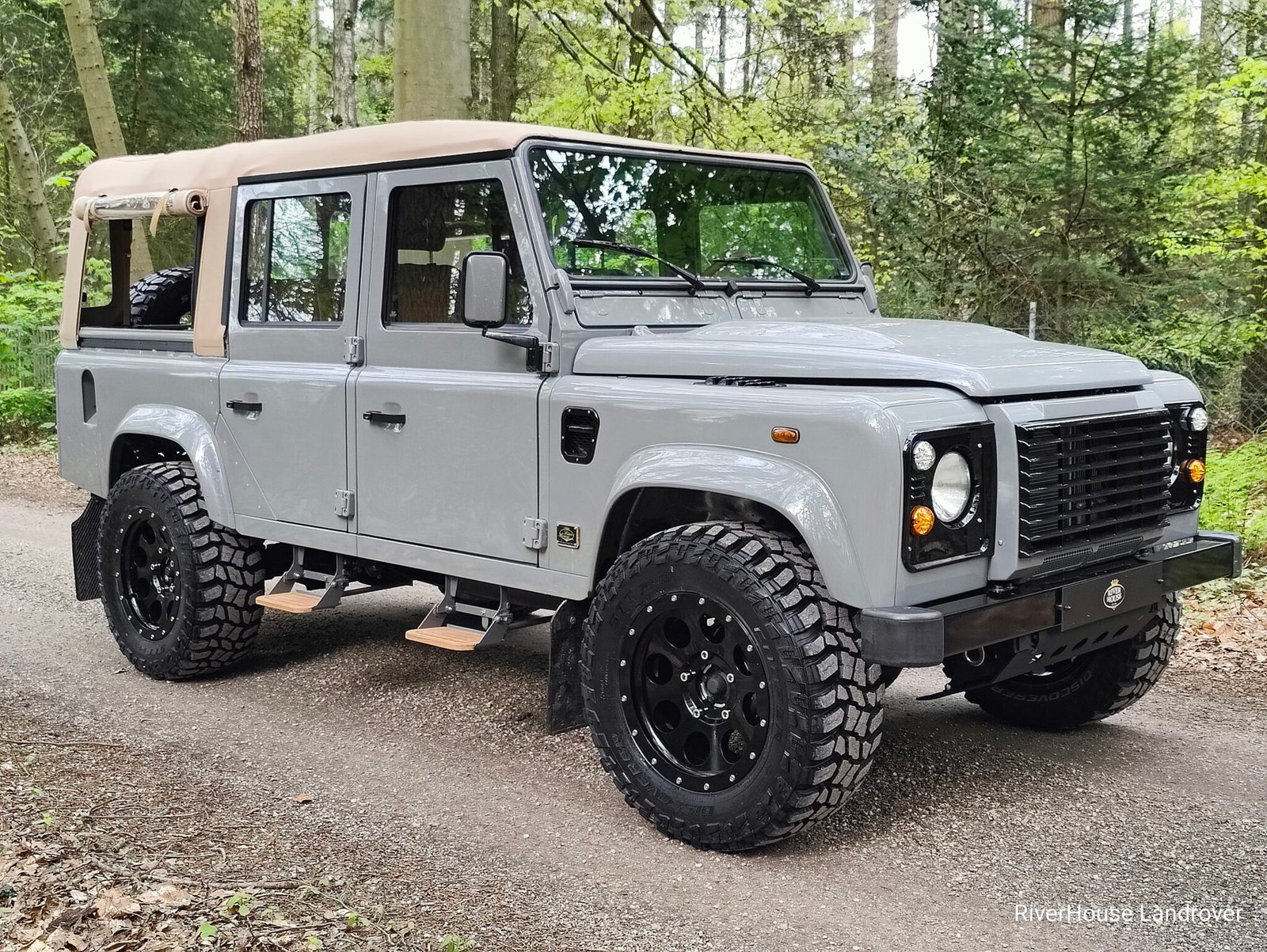 1998 LHD Defender 110 Soft Top Heritage Grey - Riverhouse Landrover
