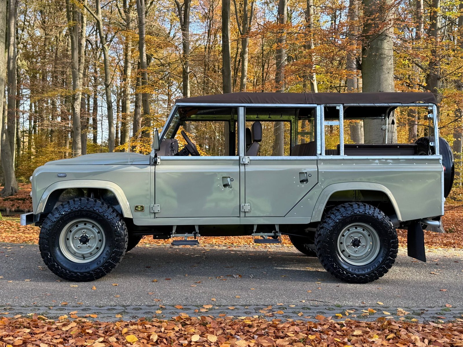 2005 Defender 110 Td5 Cabriolet in Sage Green/Grey with Chocolate Soft Top